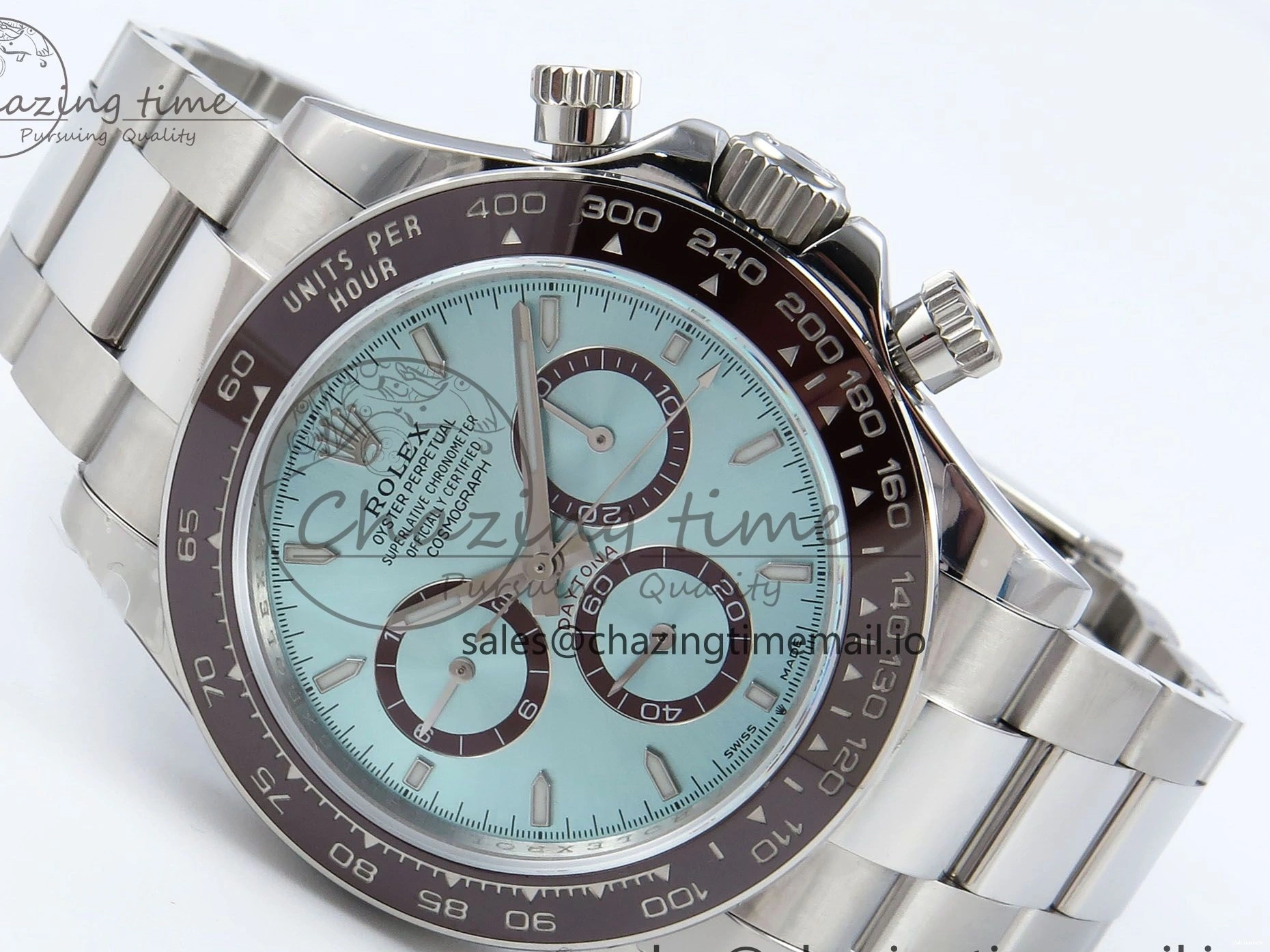 126506 1:1 Edition Ice Best SH4131 Daytona Strap V5 on Blue QF SS Dial Bracelet 0330